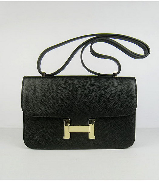 Hermes Constance Togo Leather Bag HSH020 Black Gold